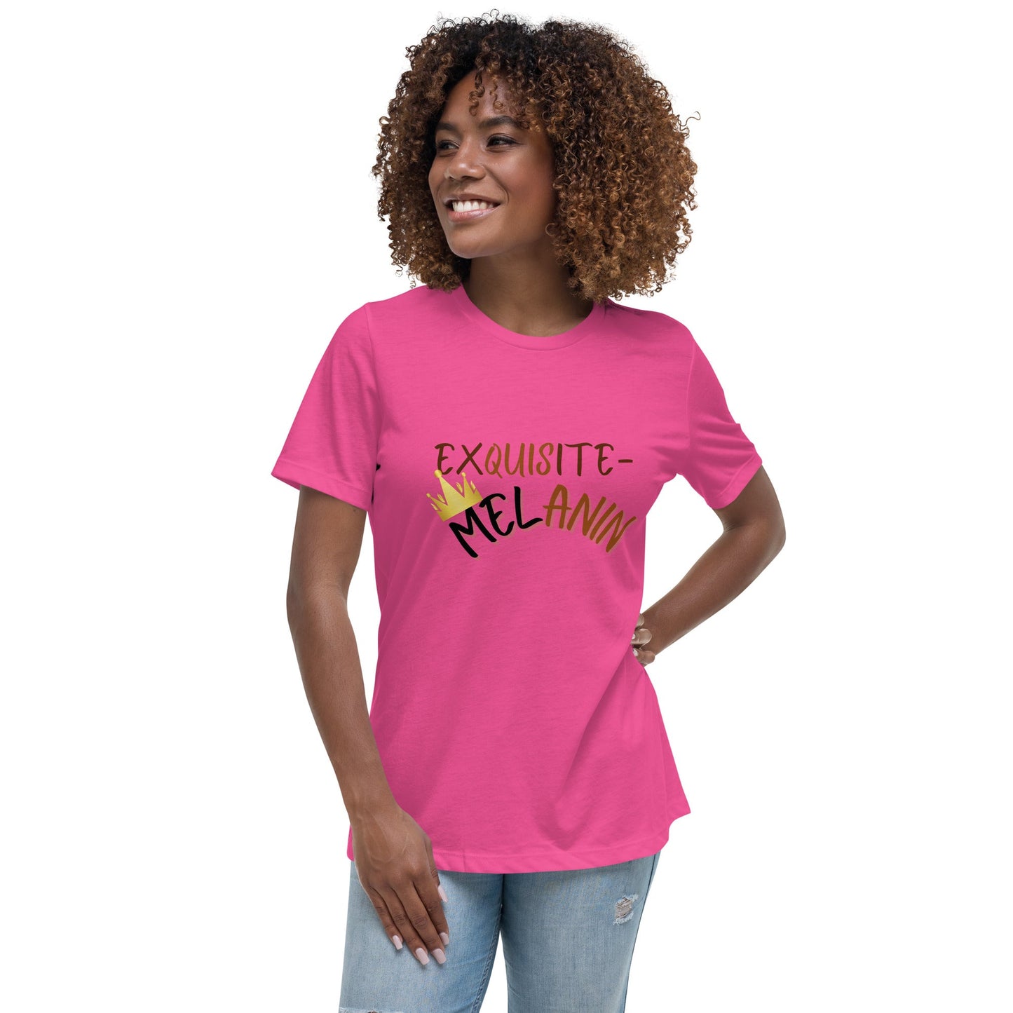 Exquisite-Melanin T shirt with a gold crown