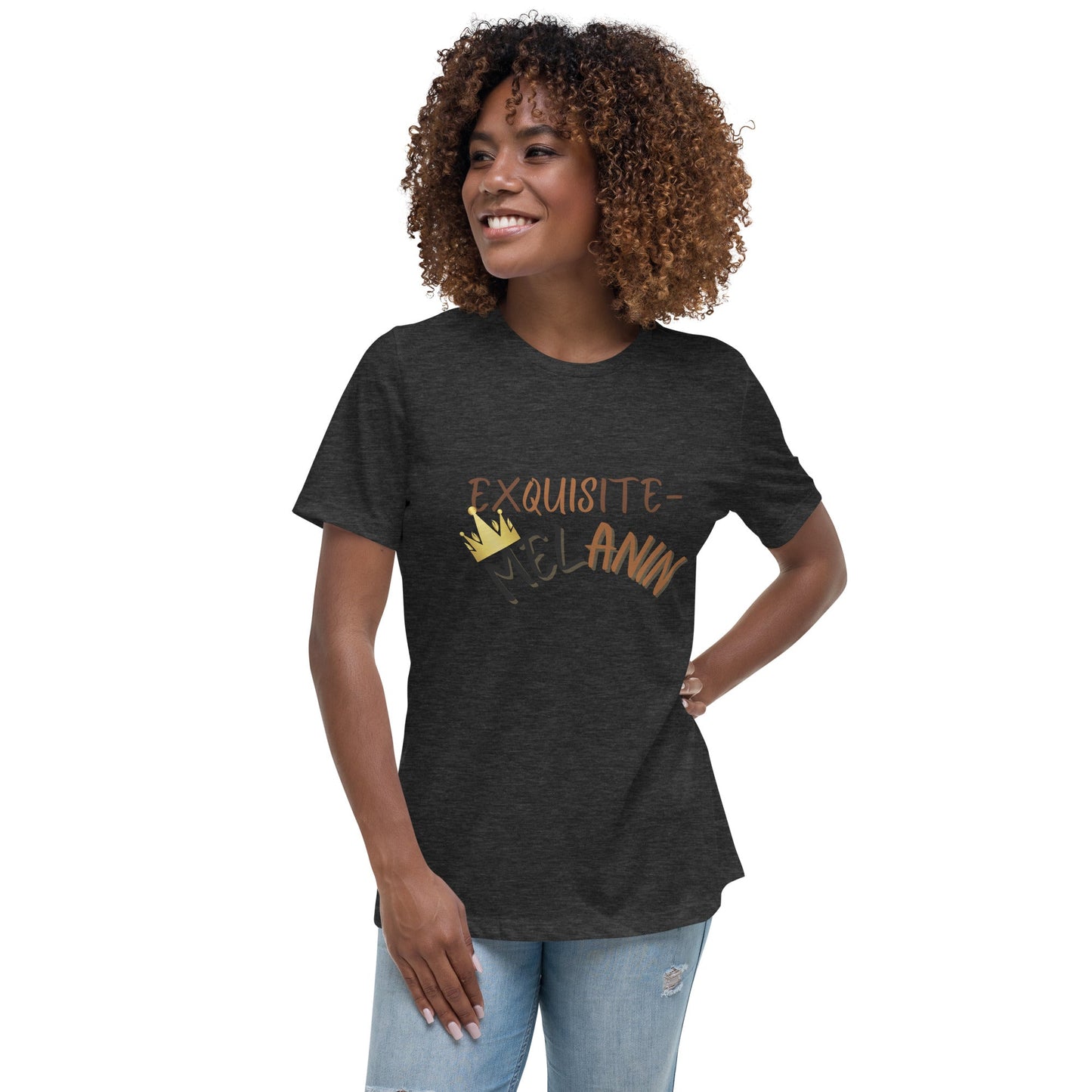 Exquisite-Melanin T shirt with a gold crown