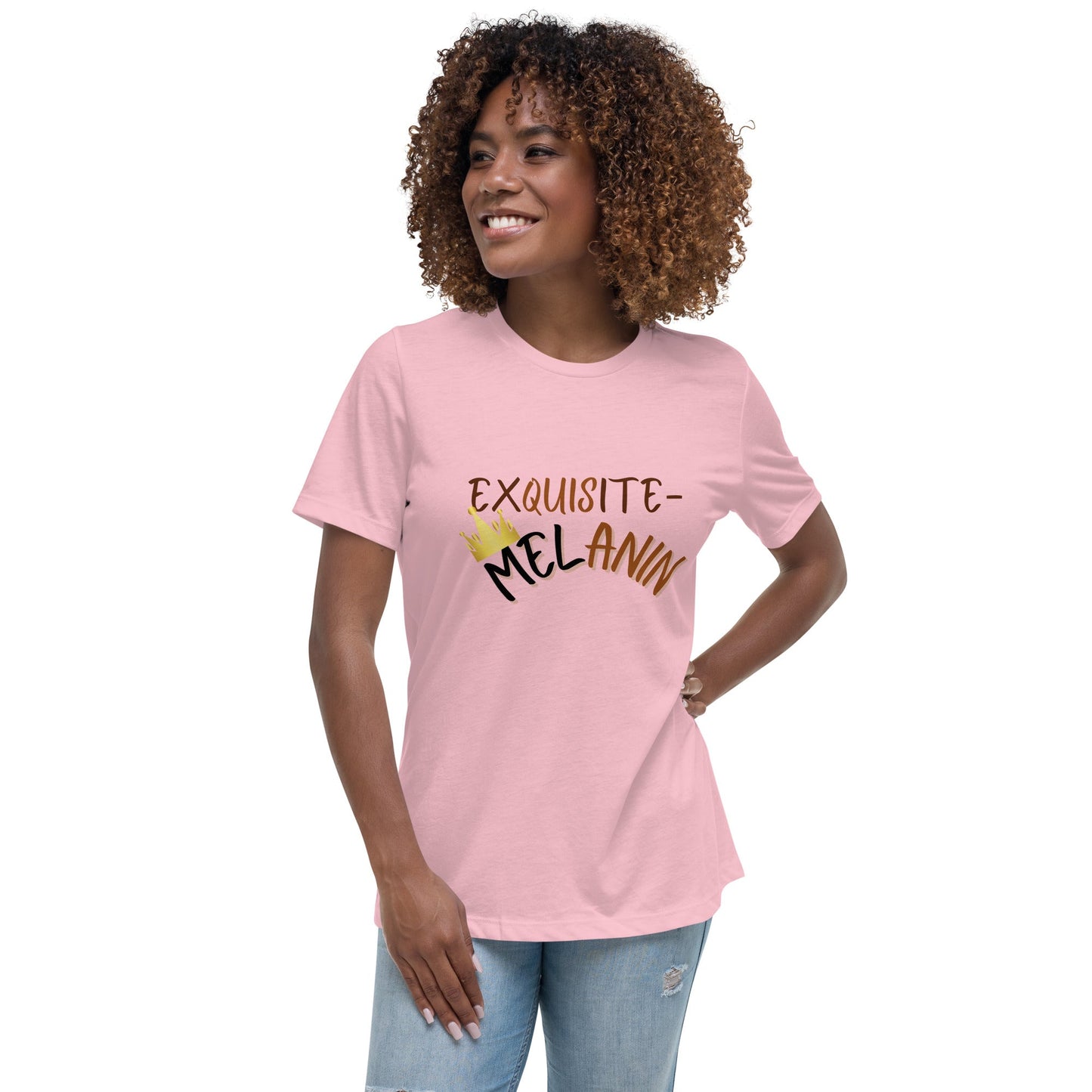 Exquisite-Melanin T shirt with a gold crown